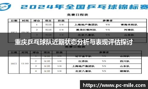 重庆乒乓球队近期状态分析与表现评估探讨